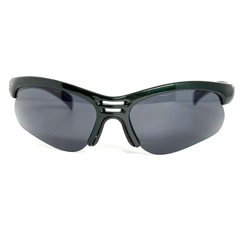 Crush 00282 Sport Sunglasses Dark Green Metallic Frame ANSI Z87.1 Smoke Lens